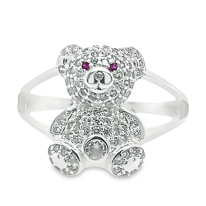 R500 Bear CZ Pave Ring