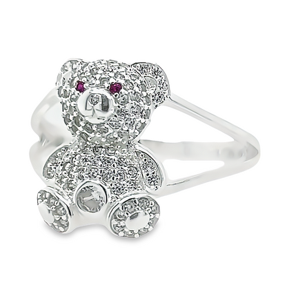 R500 Bear CZ Pave Ring