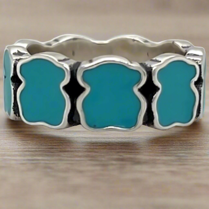 R916 Turquoise Bear Ring