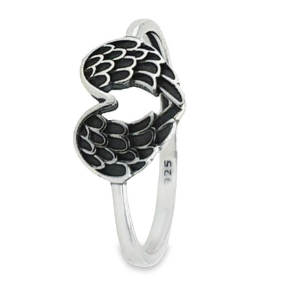 R74 Heart Shaped Wing Ring