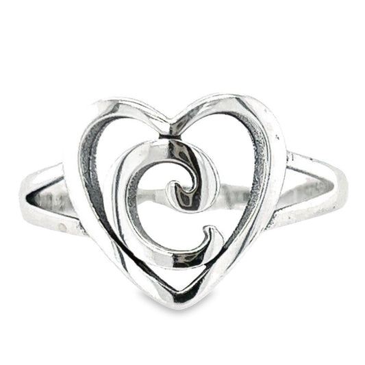 RC4 Letter C  Heart Ring