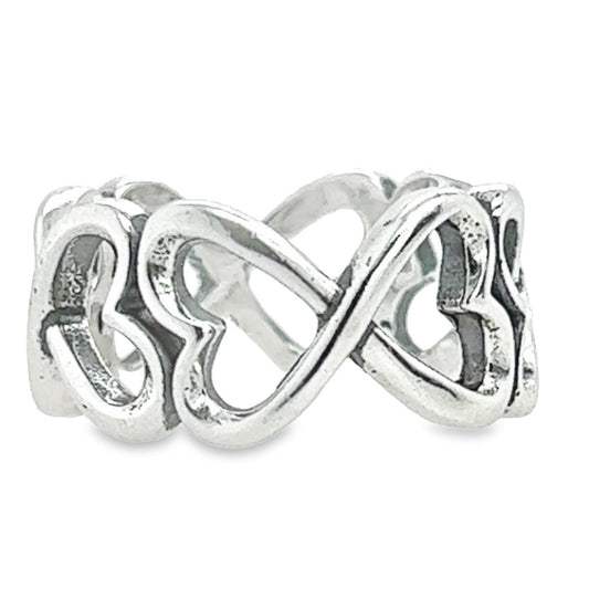 R510 Infinity Hearts Band Ring