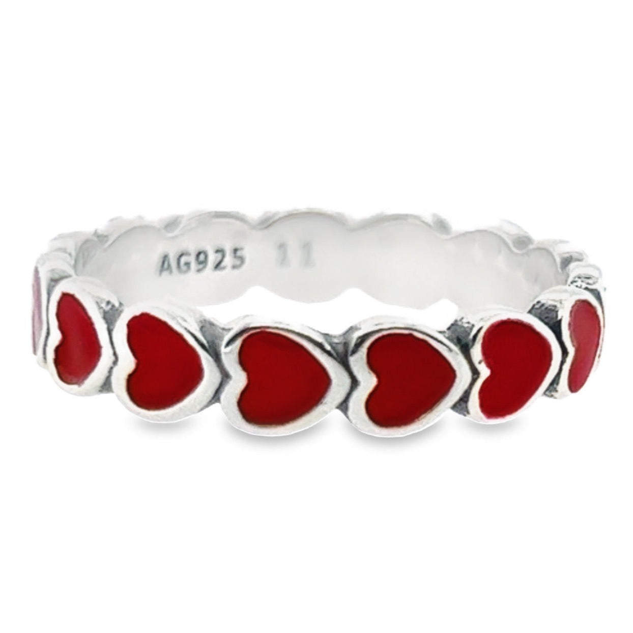 R493 Heart Red Band Ring