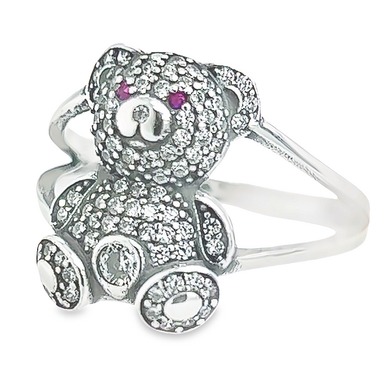 R501 Vintage Bear CZ Pave Ring