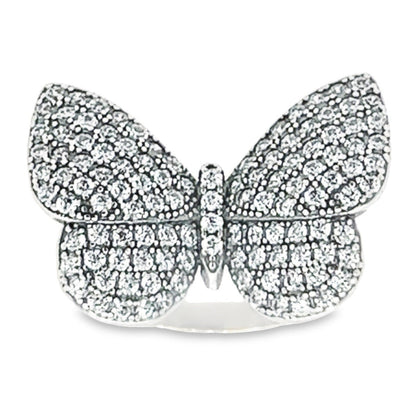 R327 Butterfly CZ Pave Ring