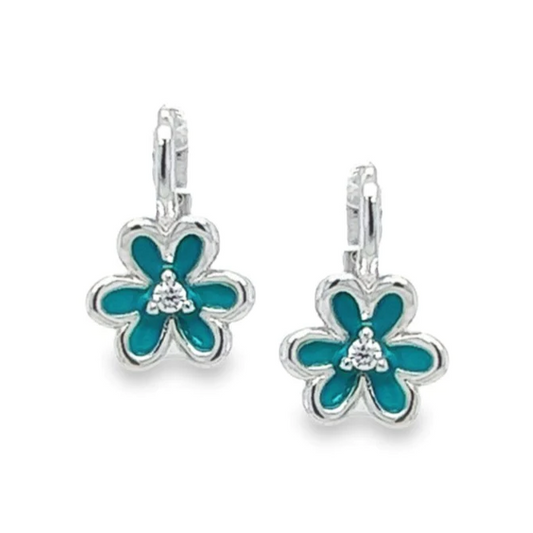 P397 Green Flower Earring