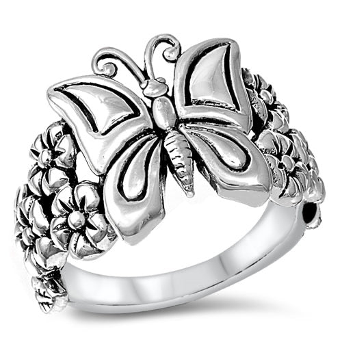 R509 Butterfly Flower Ring