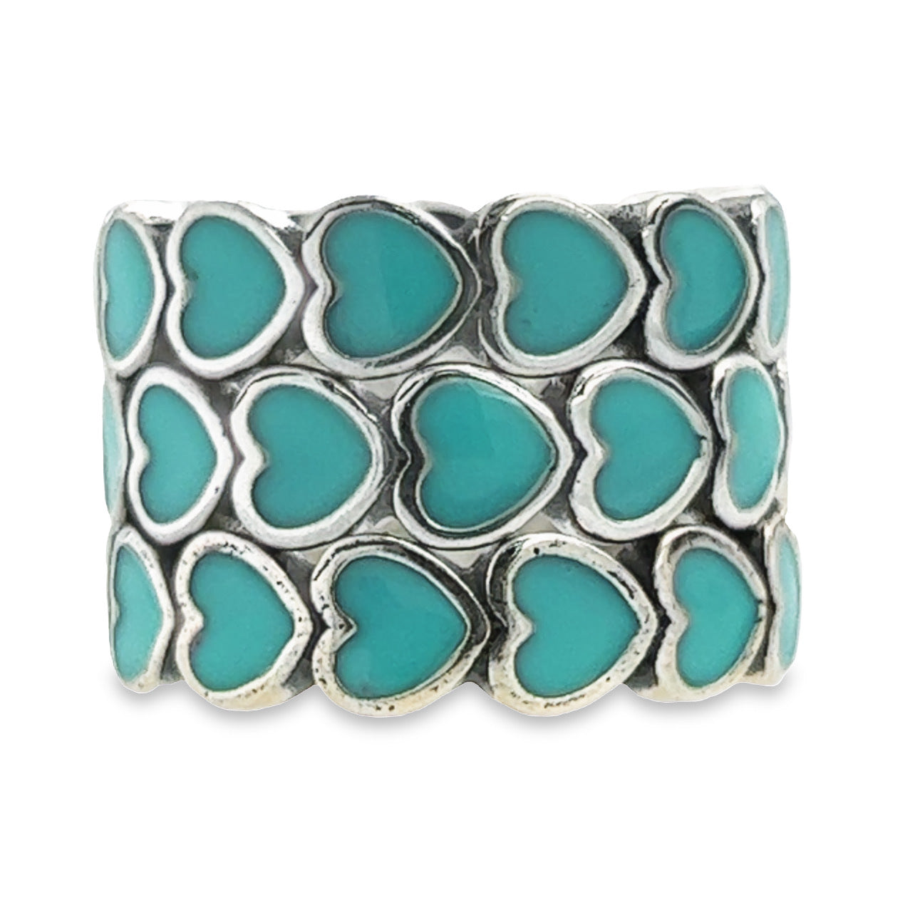 R495 Heart Blue Band Ring