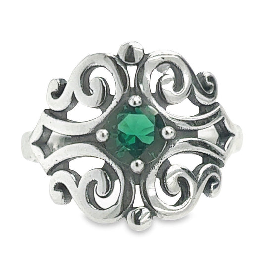 R528 Green Stone Elegant Design Ring