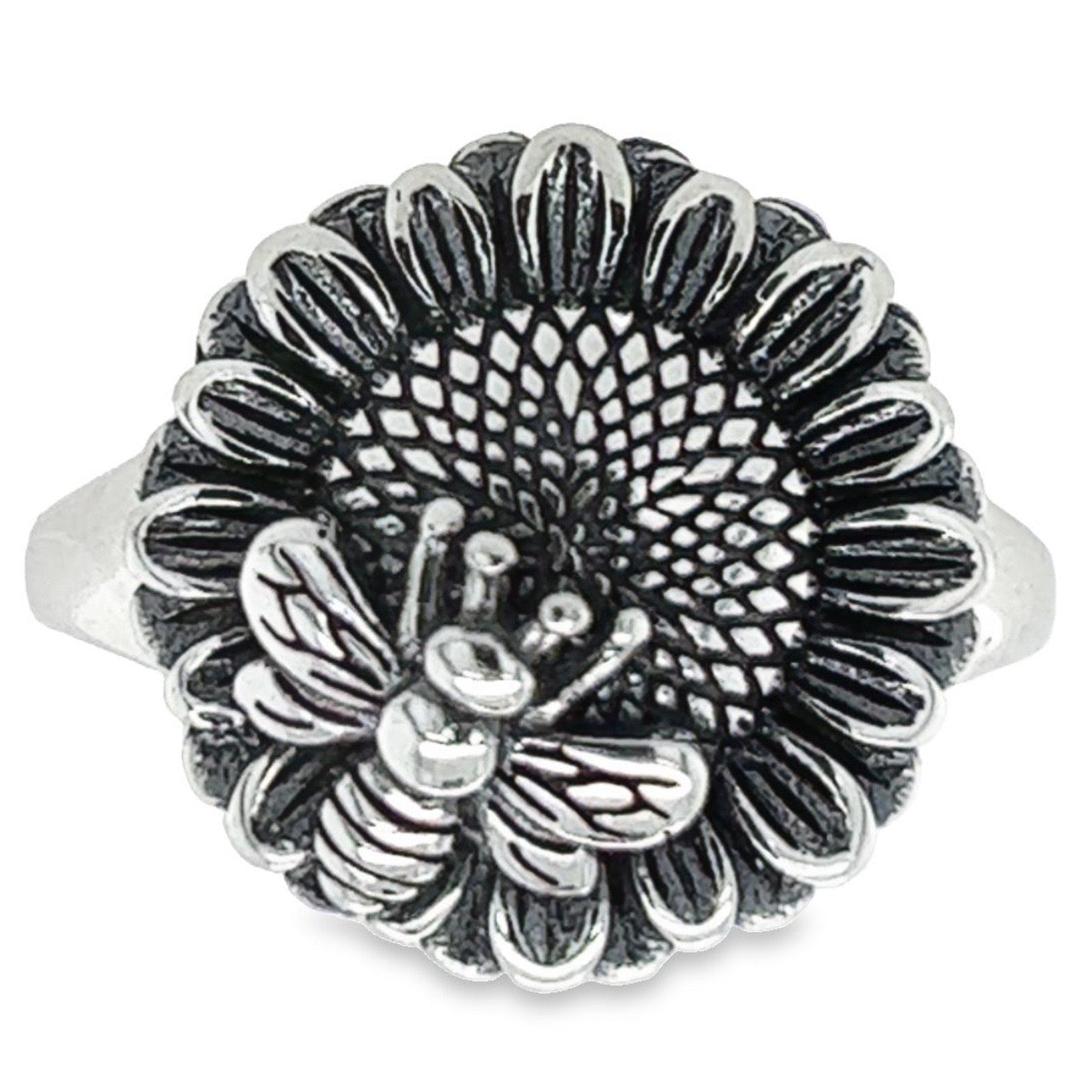 R98 Sunflower And Bee Ring