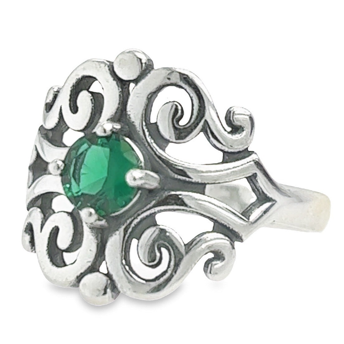 R528 Green Stone Elegant Design Ring