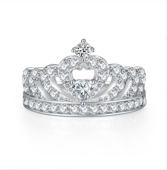 R961 Crown Heart Ring