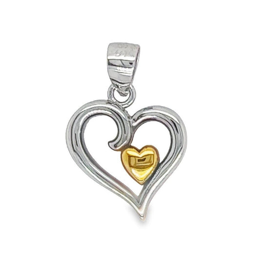 Double Gold Heart Pendant