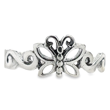 R332 Wave And Butterfly Ring