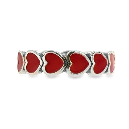 R493 Heart Red Band Ring