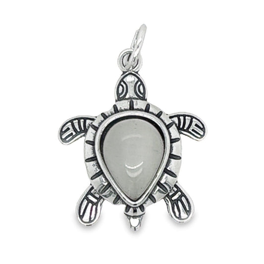 D1543 White Turtle Pendant