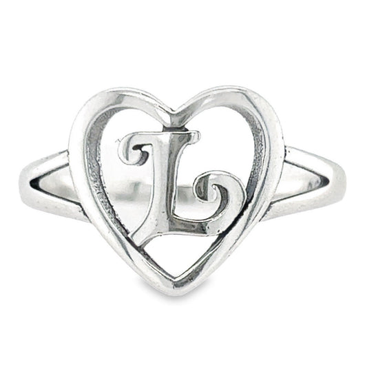 RL4 Letter L  Heart Ring