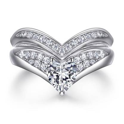 R956 Heart Stone Ring Set