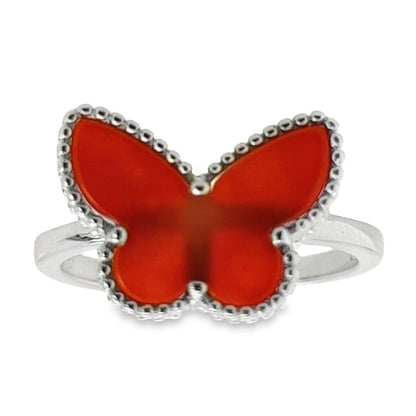 R9049 Red Butterfly  Ring