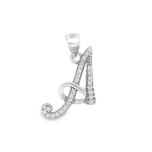 D769 Letter A CZ Pave Pendant