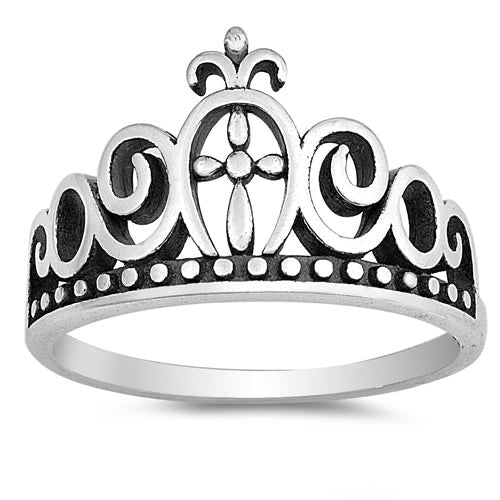 R178 Crown With Cross Ring