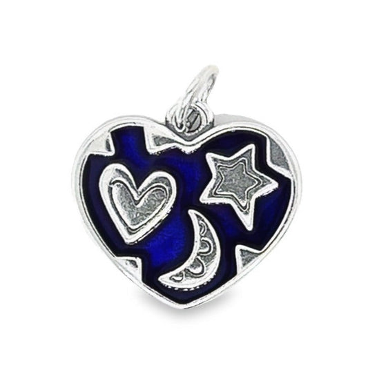 D1521 Blue Heart Pendant