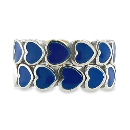 R664 Blue Heart Ring