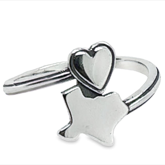 R740 Texas Map Heart Ring