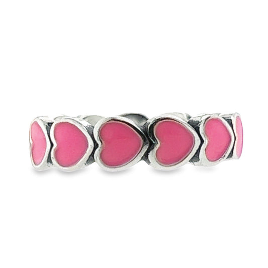 R494 Heart Pink Band Ring