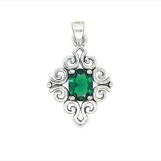 D1001 Green Stone Elegant Design Pendant