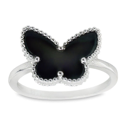 R9051 Black Butterfly Ring