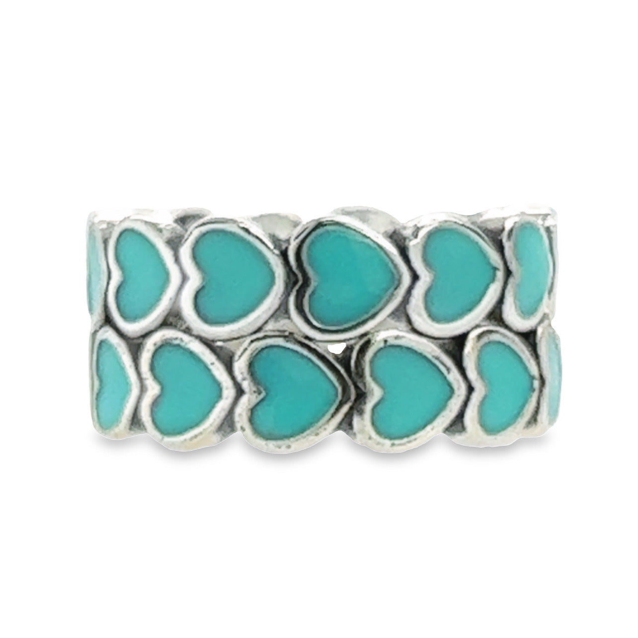 R495 Heart Blue Band Ring