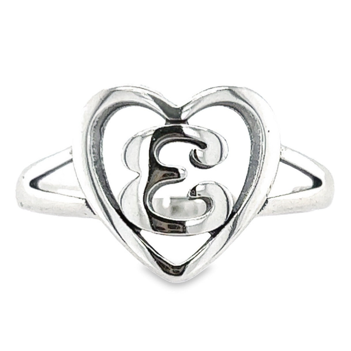 RE4 Letter E  Heart Ring