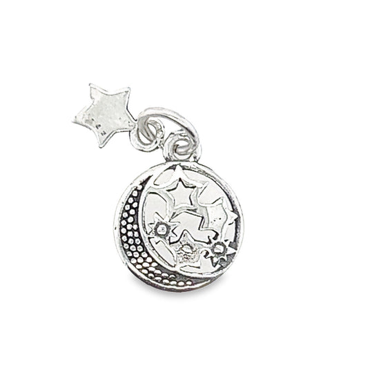 D418 Moon And Stars Cut Pendant