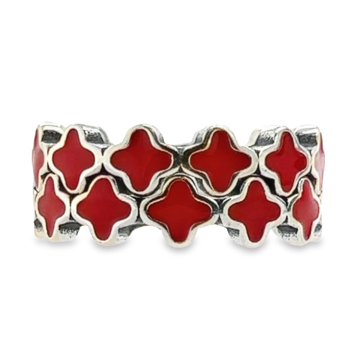 R673 Red Clover Flower Ring