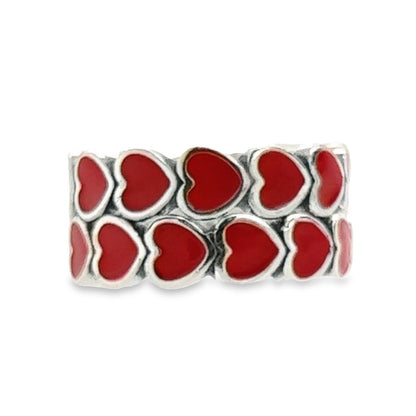 R493 Heart Red Band Ring