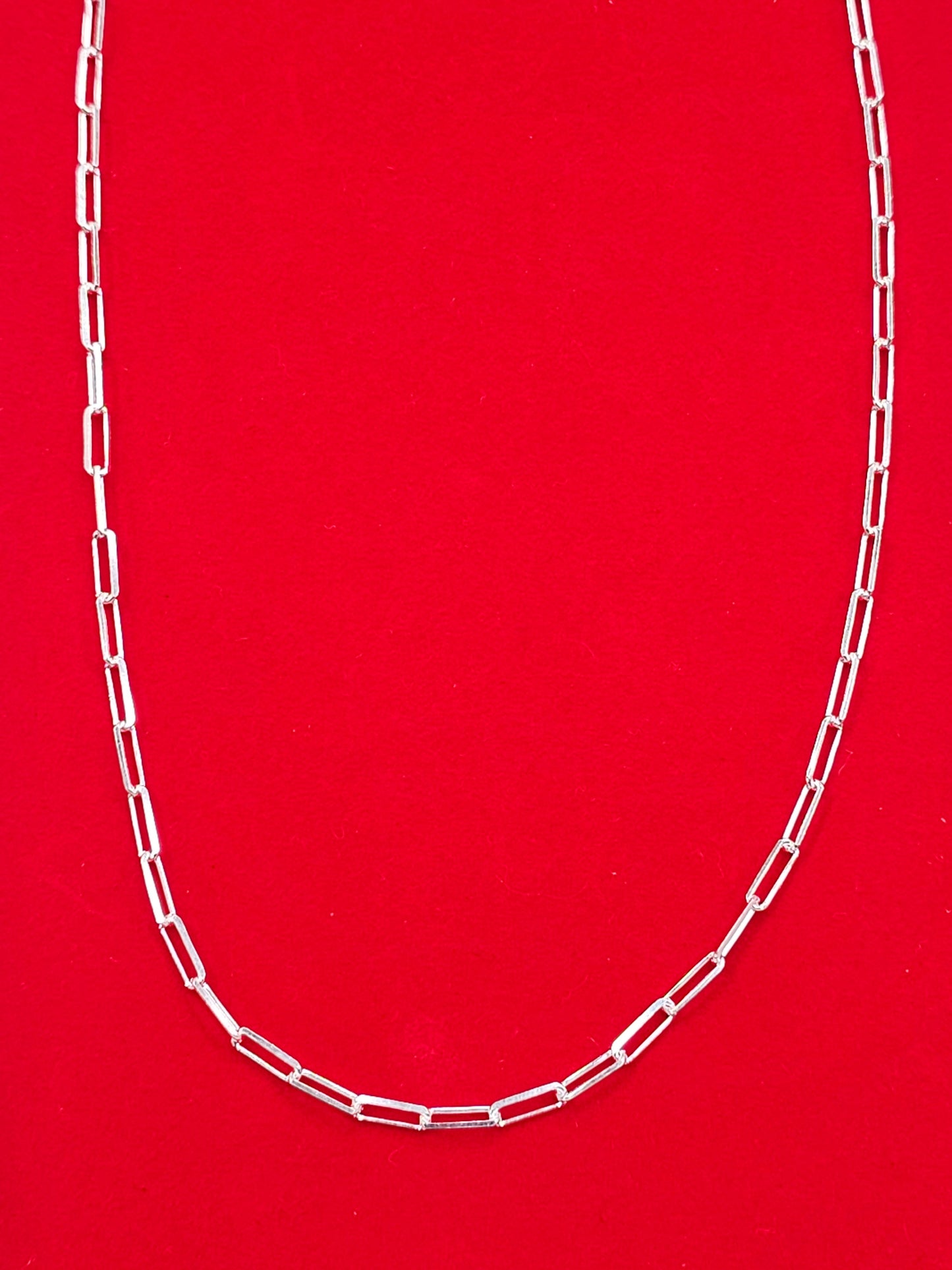 CA339 Paperclip Design Necklace 3mm