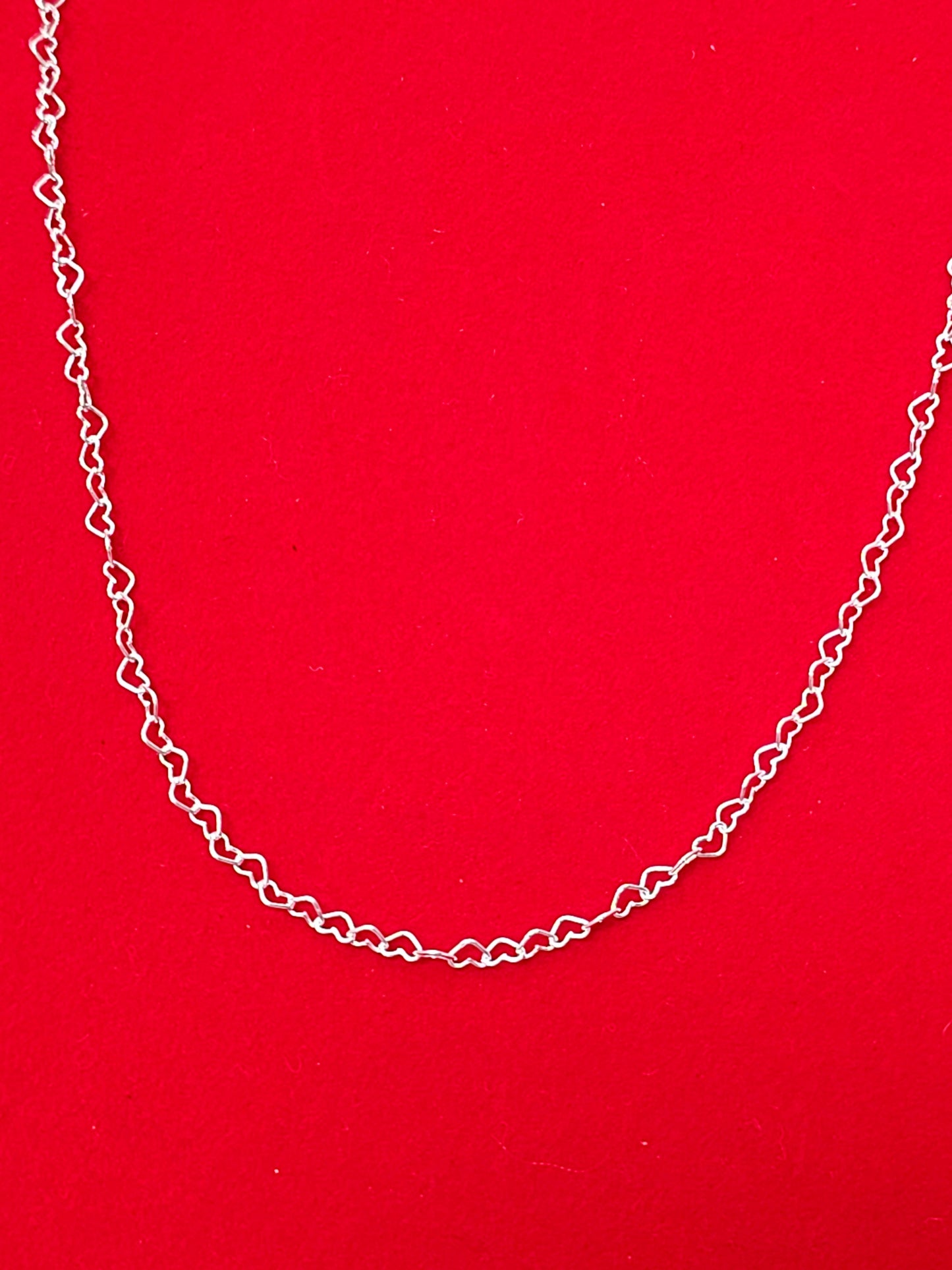 CA338 Heart Linked Necklace 3mm