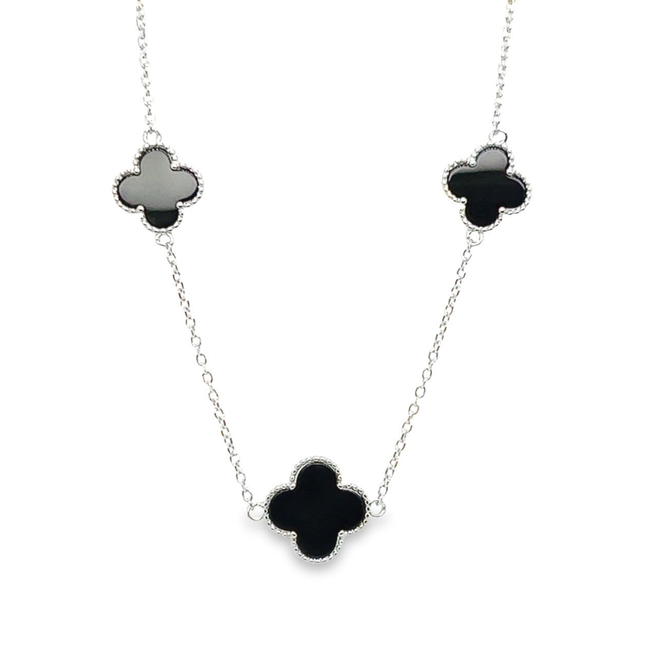 CA231 Black Flower Necklace